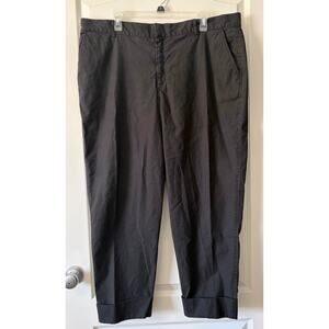 Peruvian Connection Women’s Black Linen Size 18 Chino Pants Cuffed Hem